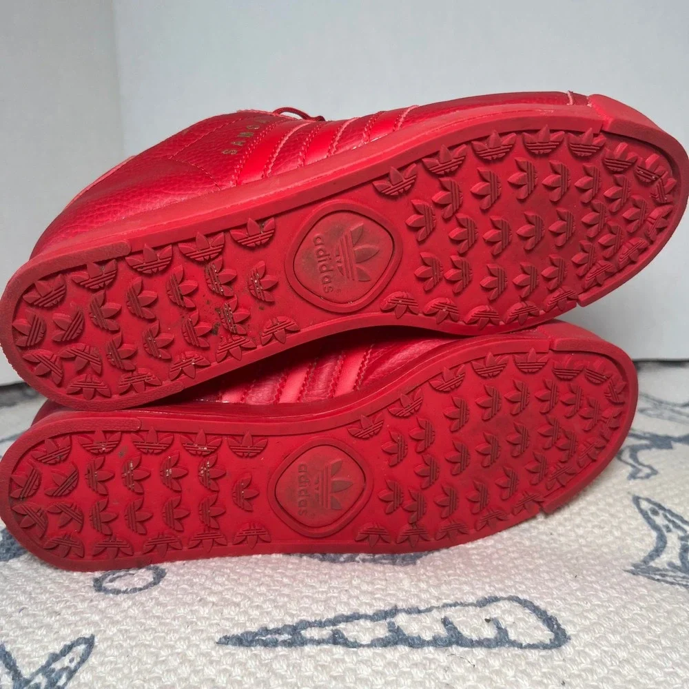 Adidas Originals Samoa Red scarlet Leather retro Low Top Sneakers Womens 6.5
